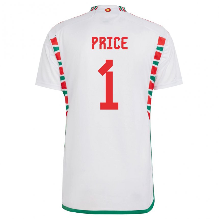 Herren Walisische Jo Price #1 Weiß Auswärtstrikot Trikot 22-24 T-shirt Belgien