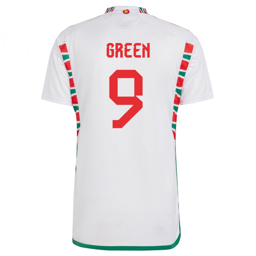 Heren Welsh Kayleigh Green #9 Wit Uitshirt Uittenue 22-24 T-shirt België
