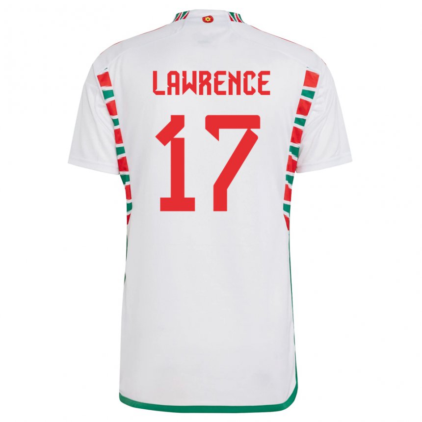 Homme Maillot Pays De Galles Nadia Lawrence #17 Blanc Tenues Extérieur 22-24 T-shirt Belgique
