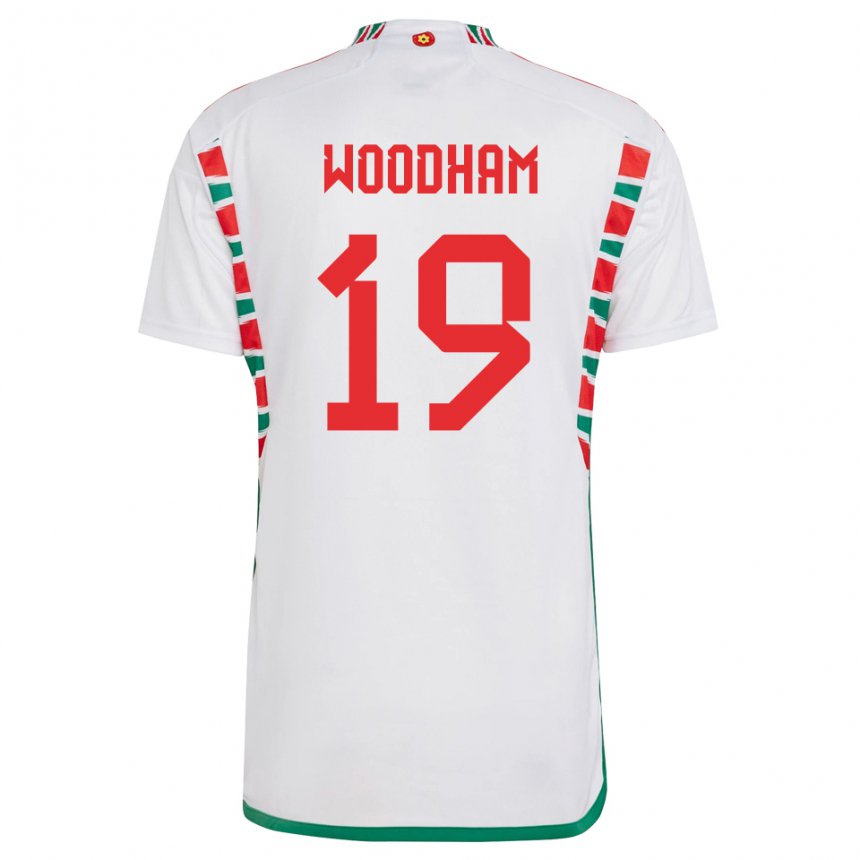Herren Walisische Lily Woodham #19 Weiß Auswärtstrikot Trikot 22-24 T-shirt Belgien