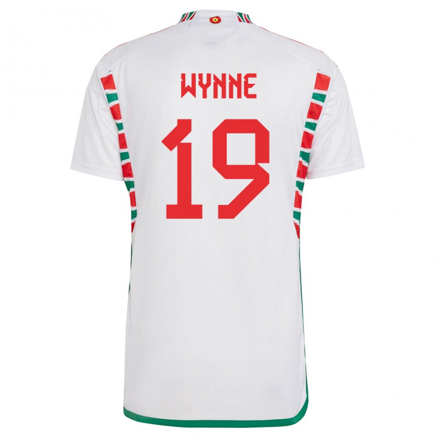 Homme Maillot Pays De Galles Megan Wynne #19 Blanc Tenues Extérieur 22-24 T-shirt Belgique