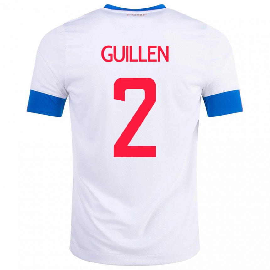 Herren Costa-ricanische Gabriela Guillen #2 Weiß Auswärtstrikot Trikot 22-24 T-shirt Belgien