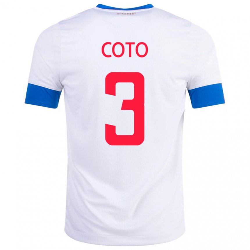 Herren Costa-ricanische Maria Coto #3 Weiß Auswärtstrikot Trikot 22-24 T-shirt Belgien