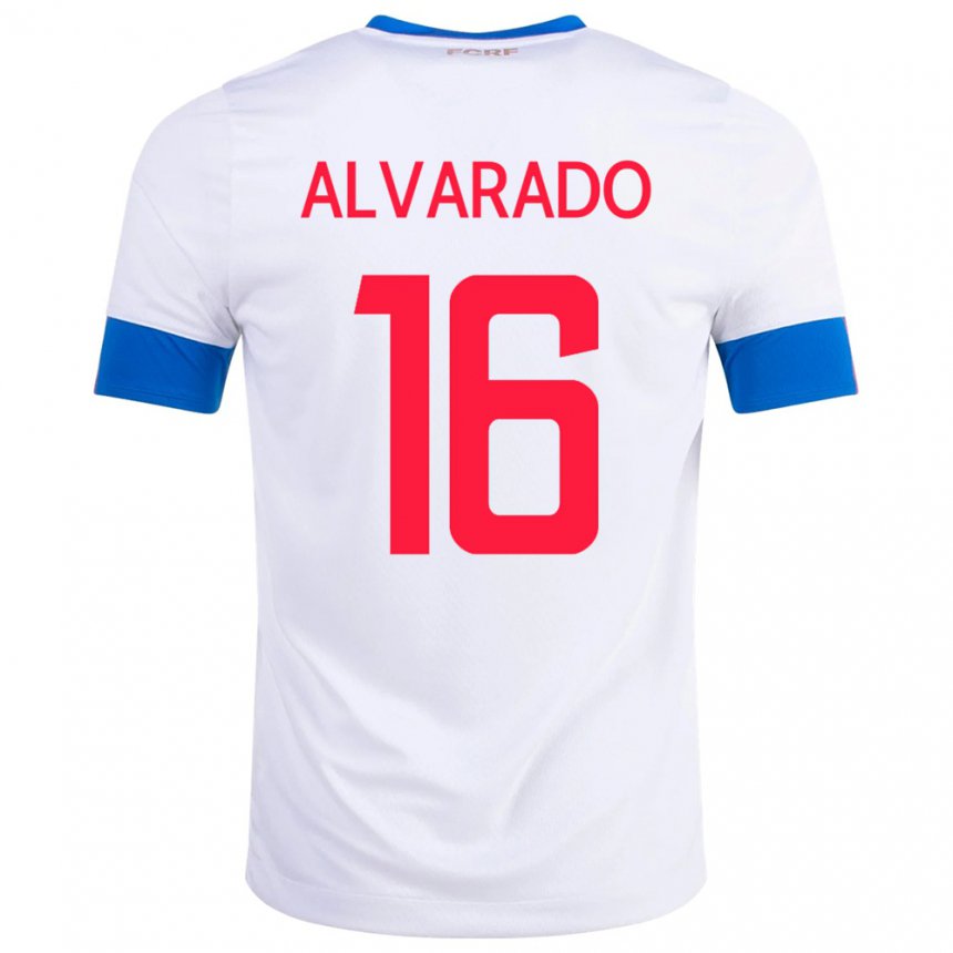 Herren Costa-ricanische Katherine Alvarado #16 Weiß Auswärtstrikot Trikot 22-24 T-shirt Belgien