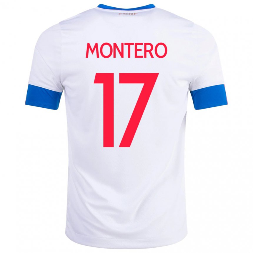 Herren Costa-ricanische Michelle Montero #17 Weiß Auswärtstrikot Trikot 22-24 T-shirt Belgien