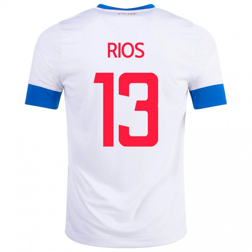 Herren Costa-ricanische Keral Rios #13 Weiß Auswärtstrikot Trikot 22-24 T-shirt Belgien