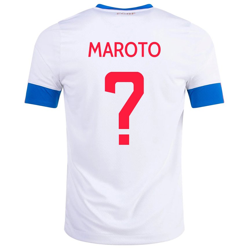 Herren Costa-ricanische Victor Maroto #0 Weiß Auswärtstrikot Trikot 22-24 T-shirt Belgien