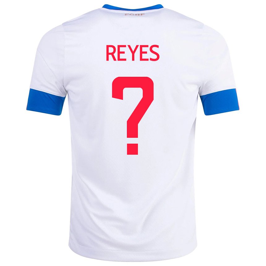 Herren Costa-ricanische Kenan Reyes #0 Weiß Auswärtstrikot Trikot 22-24 T-shirt Belgien