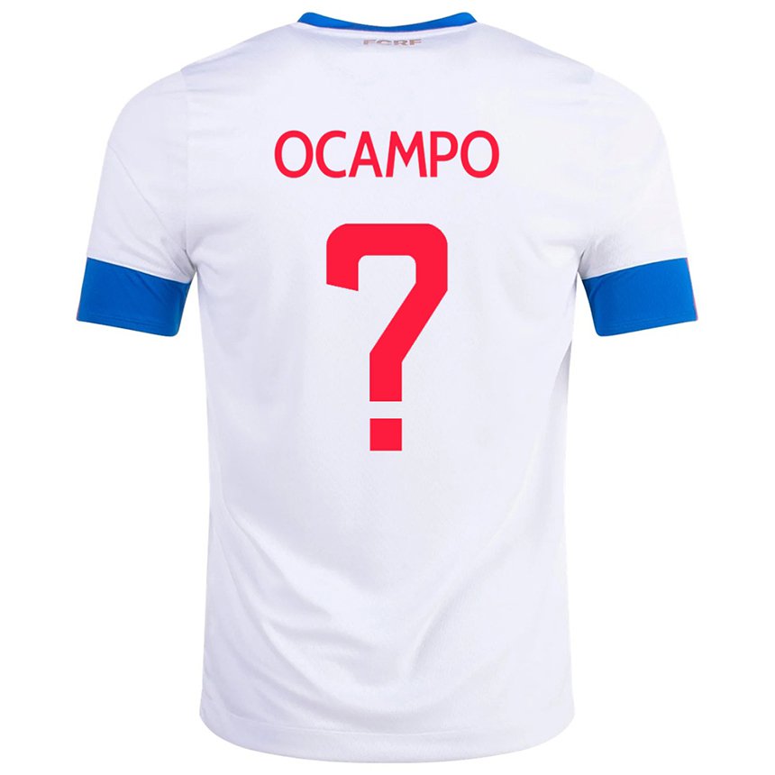 Herren Costa-ricanische Benjamin Ocampo #0 Weiß Auswärtstrikot Trikot 22-24 T-shirt Belgien