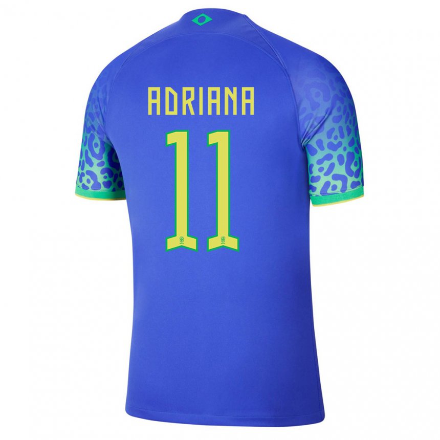 Homme Maillot Brésil Adriana #11 Bleu Tenues Extérieur 22-24 T-shirt Belgique