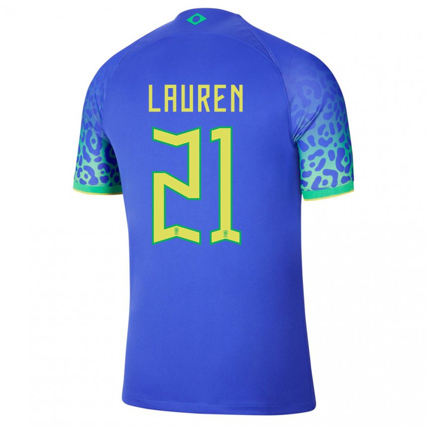 Homme Maillot Brésil Lauren Costa #21 Bleu Tenues Extérieur 22-24 T-shirt Belgique