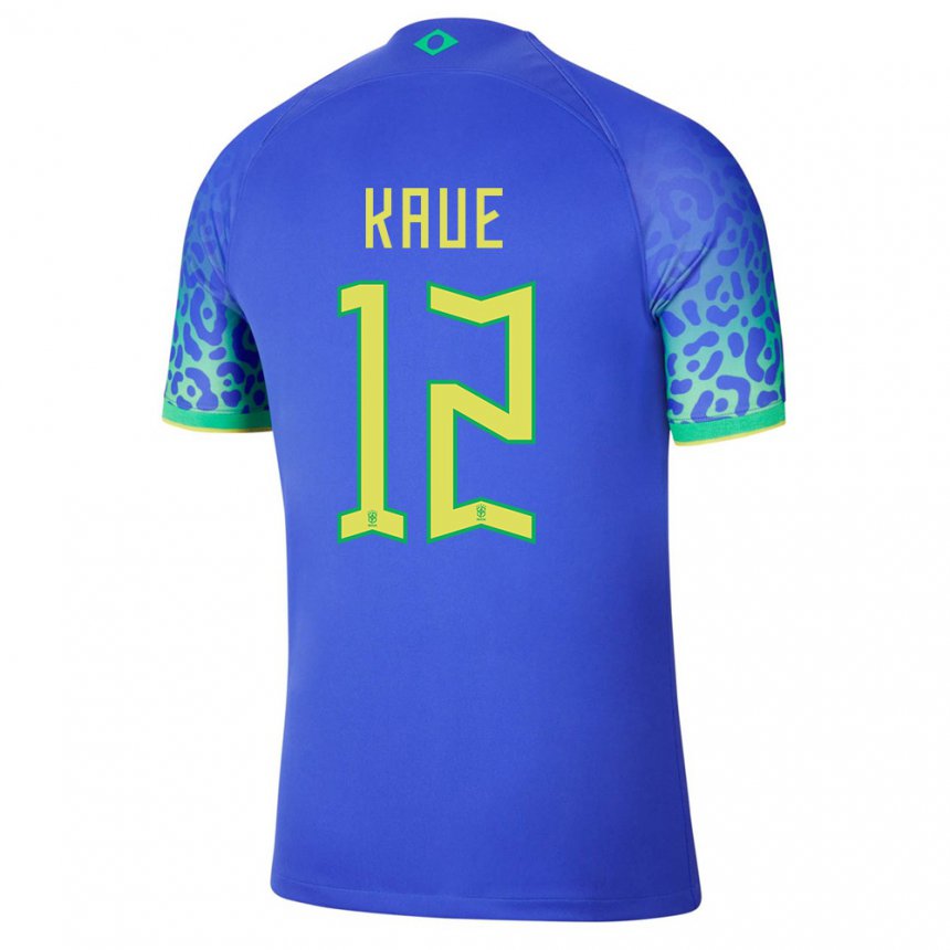 Homme Maillot Brésil Kaue #12 Bleu Tenues Extérieur 22-24 T-shirt Belgique