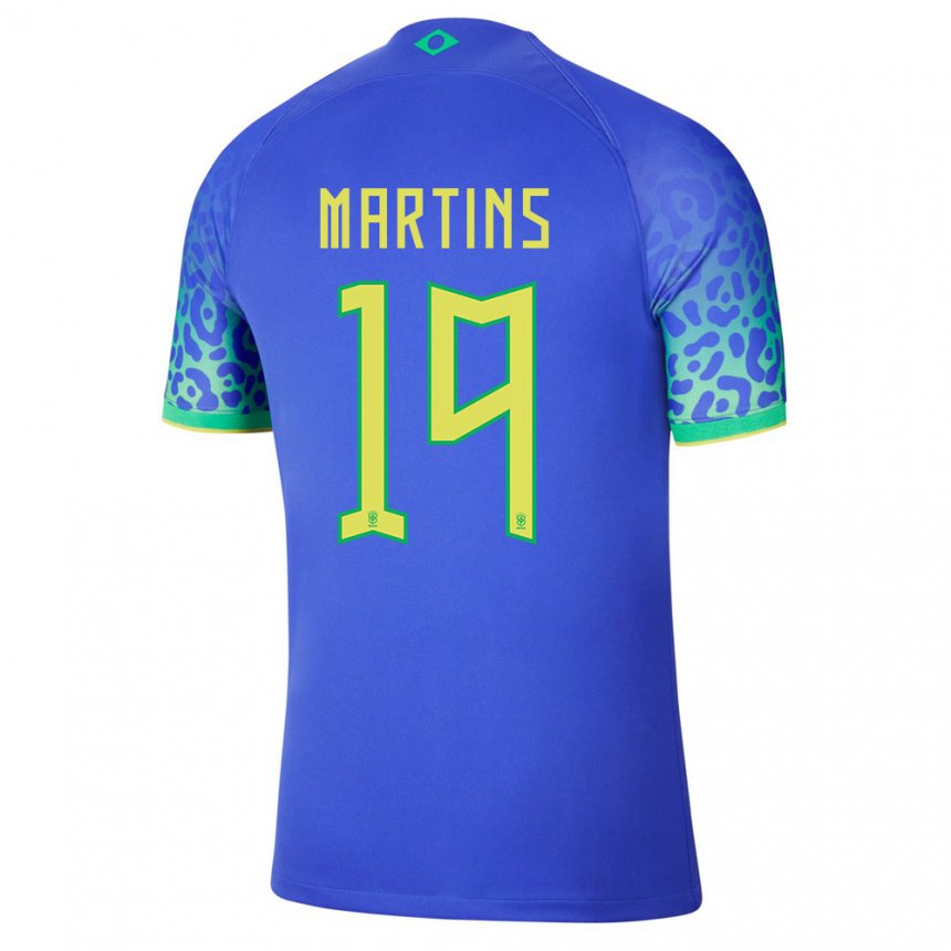 Herren Brasilianische Matheus Martins #19 Blau Auswärtstrikot Trikot 22-24 T-shirt Belgien