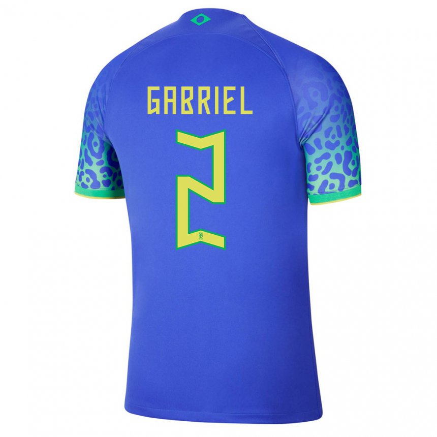 Homme Maillot Brésil Victor Gabriel #2 Bleu Tenues Extérieur 22-24 T-shirt Belgique