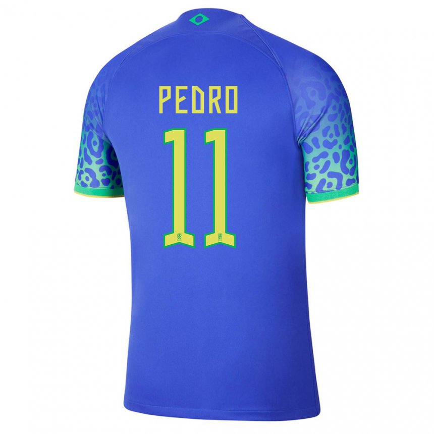 Herren Brasilianische Pedro #11 Blau Auswärtstrikot Trikot 22-24 T-shirt Belgien