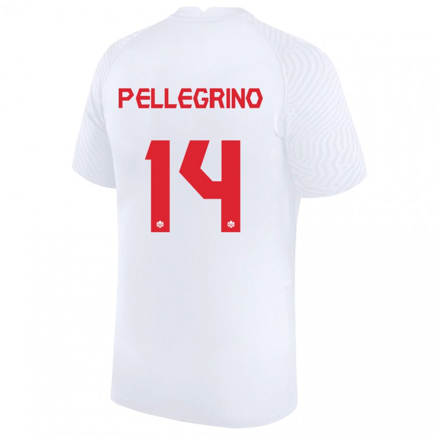 Homme Maillot Canada Gabriel Pellegrino #14 Blanc Tenues Extérieur 22-24 T-shirt Belgique