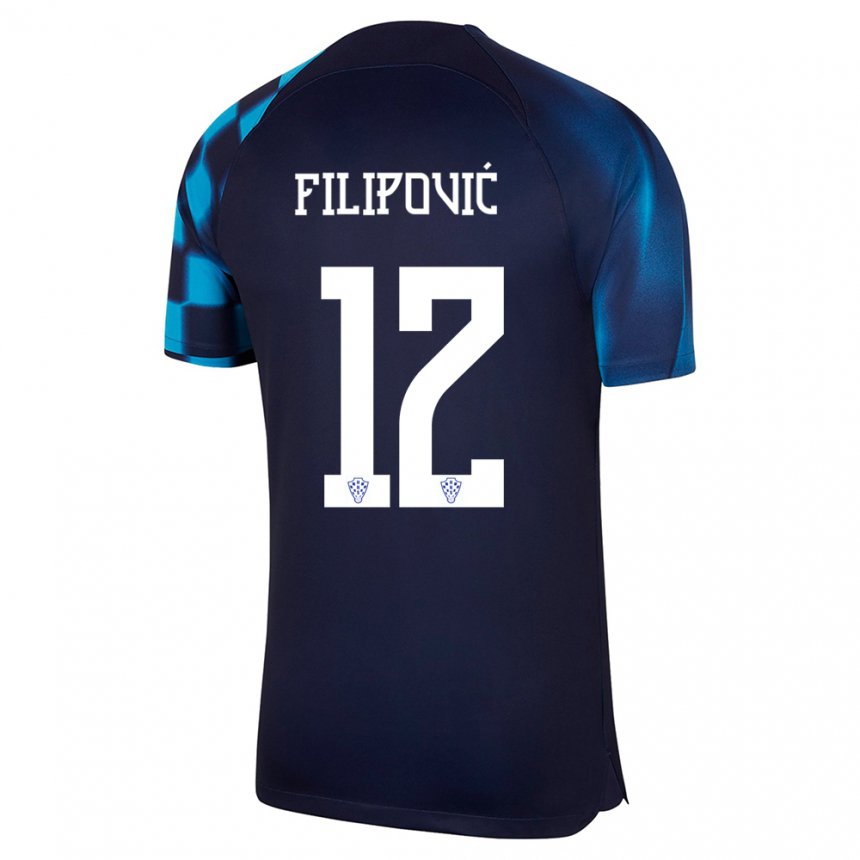 Herren Kroatische Ana Filipovic #12 Dunkelblau Auswärtstrikot Trikot 22-24 T-shirt Belgien
