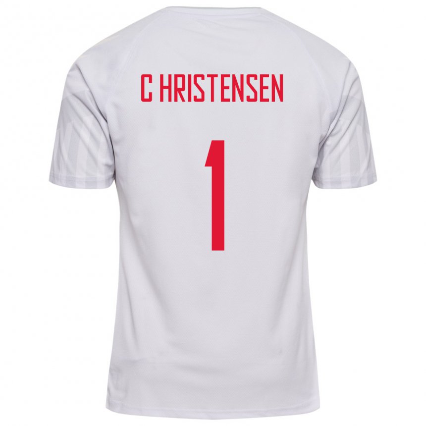 Herren Dänische Lene Christensen #1 Weiß Auswärtstrikot Trikot 22-24 T-shirt Belgien