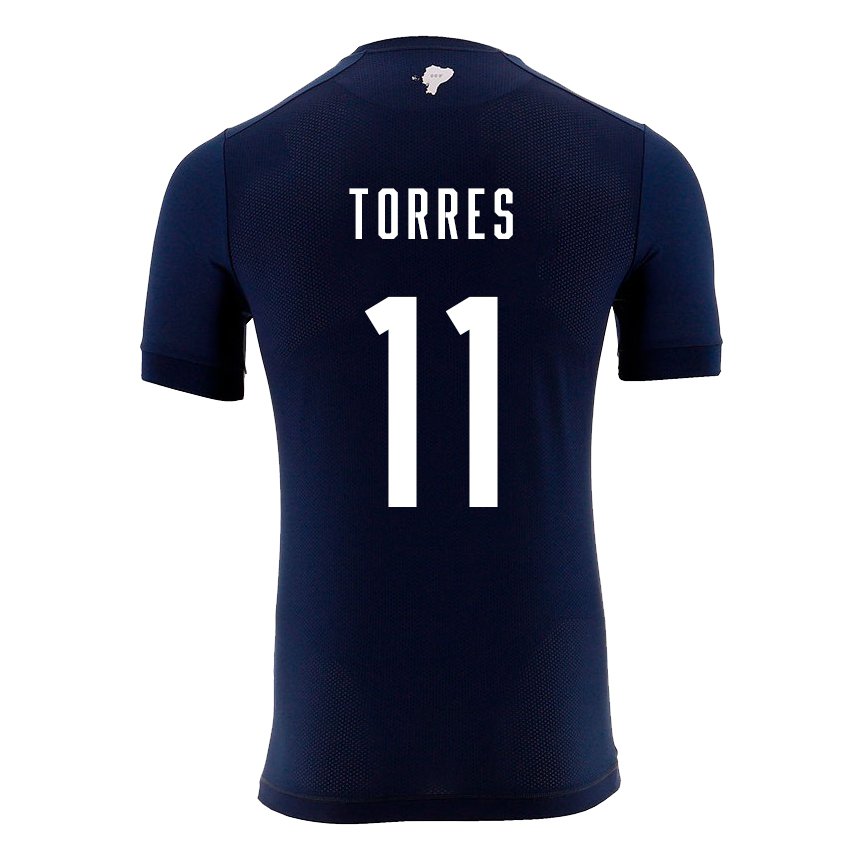 Herren Ecuadorianische Ambar Torres #11 Marineblau Auswärtstrikot Trikot 22-24 T-shirt Belgien