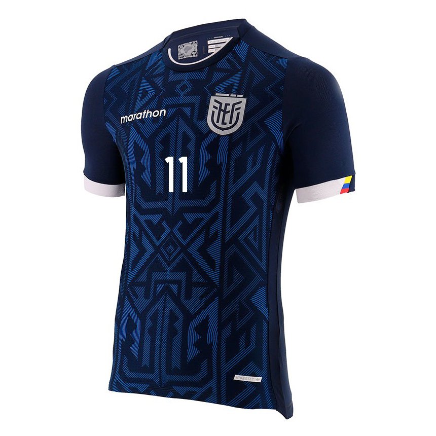 Herren Ecuadorianische Ambar Torres #11 Marineblau Auswärtstrikot Trikot 22-24 T-shirt Belgien