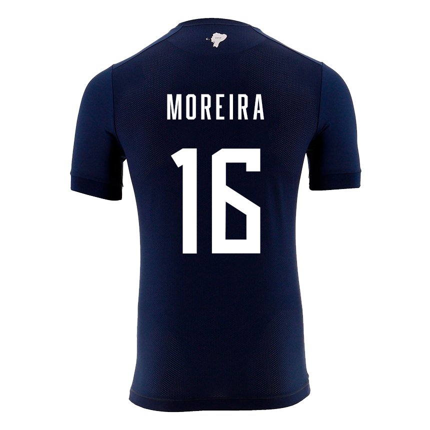 Homme Maillot Équateur Ligia Moreira #16 Bleu Marine Tenues Extérieur 22-24 T-shirt Belgique