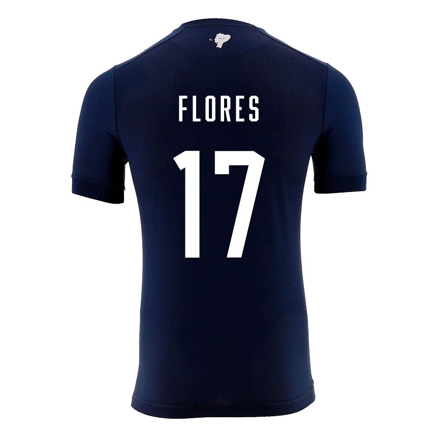 Herren Ecuadorianische Karen Flores #17 Marineblau Auswärtstrikot Trikot 22-24 T-shirt Belgien