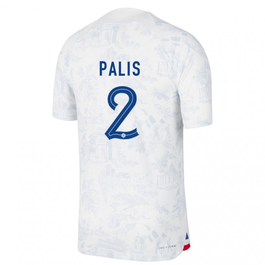 Herren Französische Ella Palis #2 Weiß Blau Auswärtstrikot Trikot 22-24 T-shirt Belgien