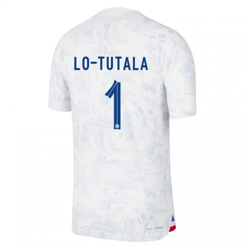 Herren Französische Thimothee Lo Tutala #1 Weiß Blau Auswärtstrikot Trikot 22-24 T-shirt Belgien