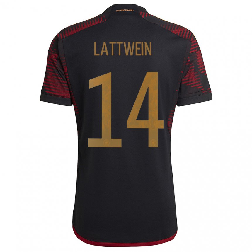 Herren Deutsche Lena Lattwein #14 Schwarz Kastanienbraun Auswärtstrikot Trikot 22-24 T-shirt Belgien