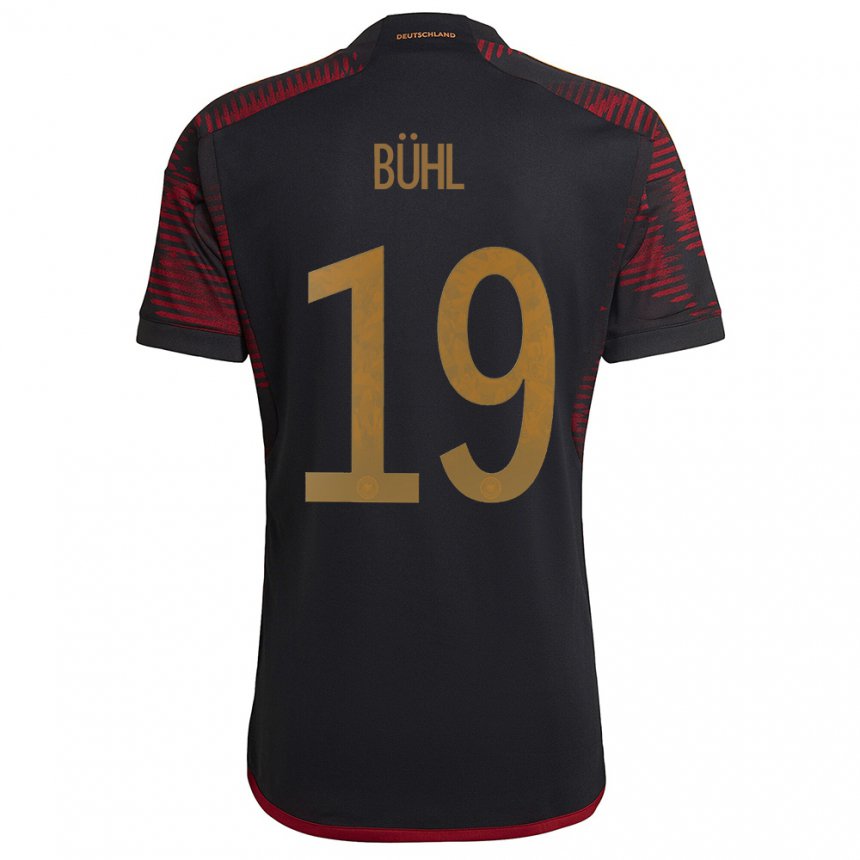 Herren Deutsche Klara Buhl #19 Schwarz Kastanienbraun Auswärtstrikot Trikot 22-24 T-shirt Belgien
