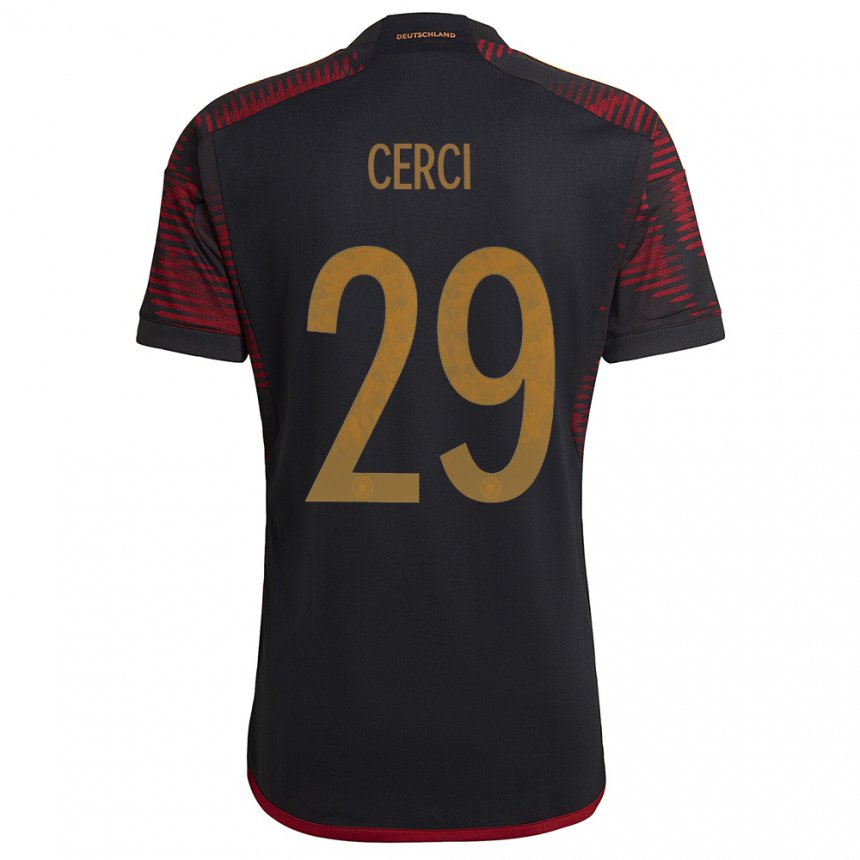 Herren Deutsche Selina Cerci #29 Schwarz Kastanienbraun Auswärtstrikot Trikot 22-24 T-shirt Belgien