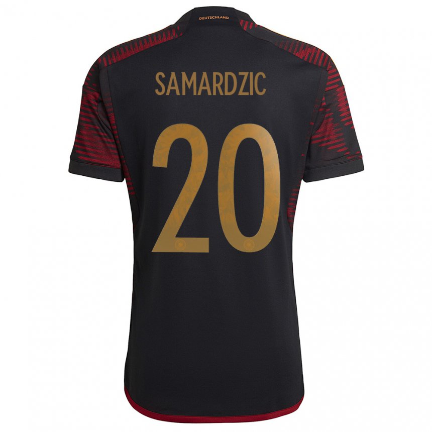 Herren Deutsche Lazar Samardzic #20 Schwarz Kastanienbraun Auswärtstrikot Trikot 22-24 T-shirt Belgien