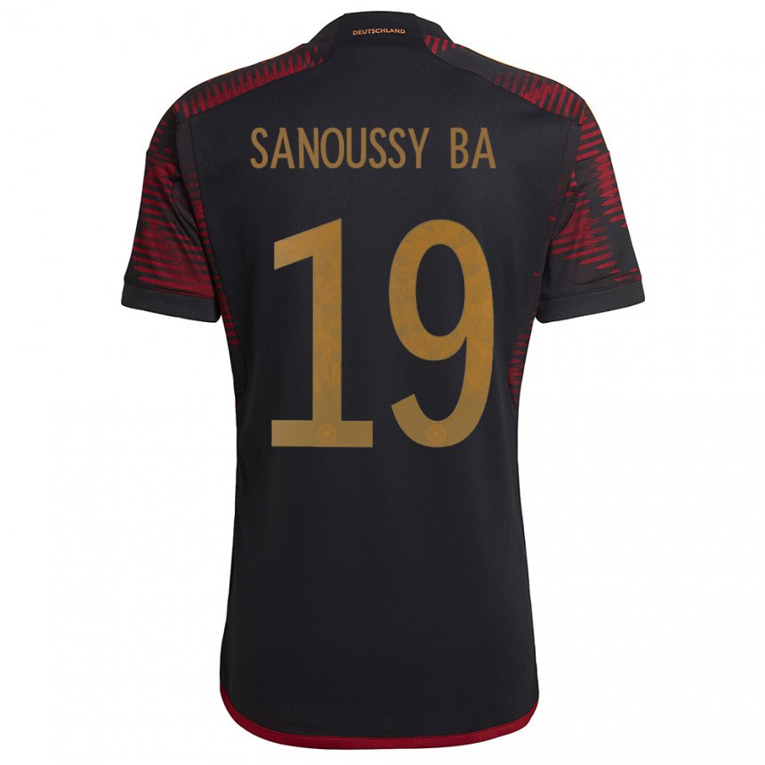 Herren Deutsche Sanoussy Ba #19 Schwarz Kastanienbraun Auswärtstrikot Trikot 22-24 T-shirt Belgien