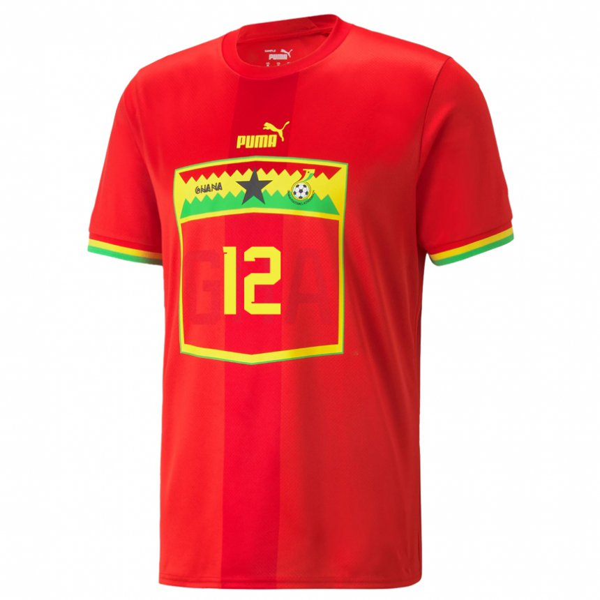 Herren Ghanaische Henrietta Annie #12 Rot Auswärtstrikot Trikot 22-24 T-shirt Belgien