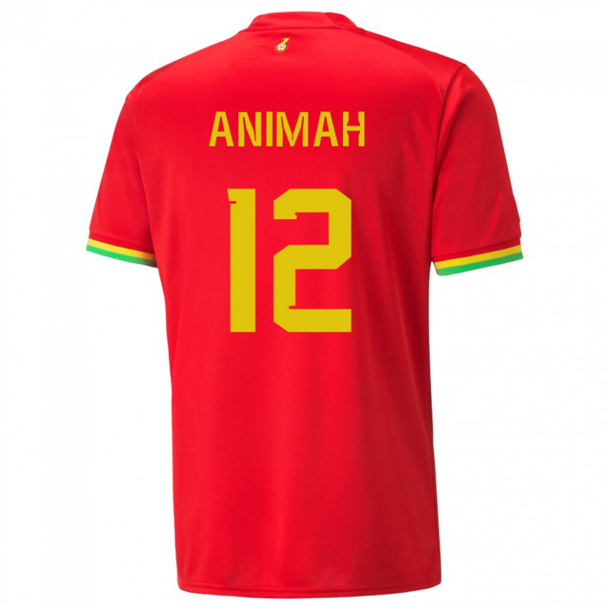 Herren Ghanaische Grace Animah #12 Rot Auswärtstrikot Trikot 22-24 T-shirt Belgien