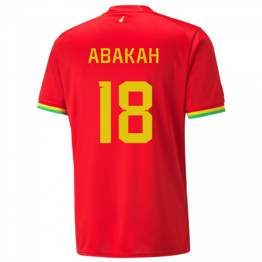Homme Maillot Ghana Philomena Abakah #18 Rouge Tenues Extérieur 22-24 T-shirt Belgique