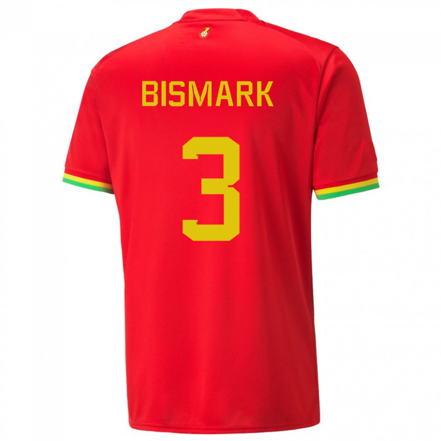 Herren Ghanaische Anim Bismark #3 Rot Auswärtstrikot Trikot 22-24 T-shirt Belgien