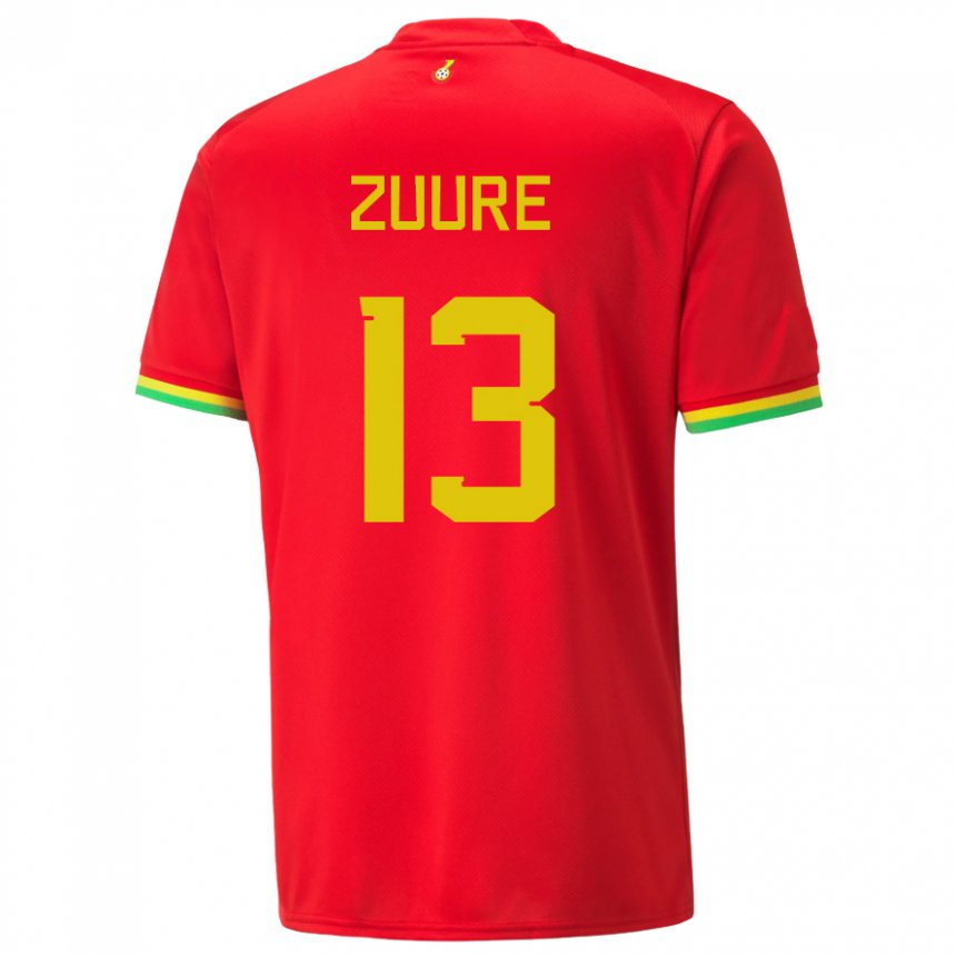 Herren Ghanaische Moses Salifu Bawa Zuure #13 Rot Auswärtstrikot Trikot 22-24 T-shirt Belgien