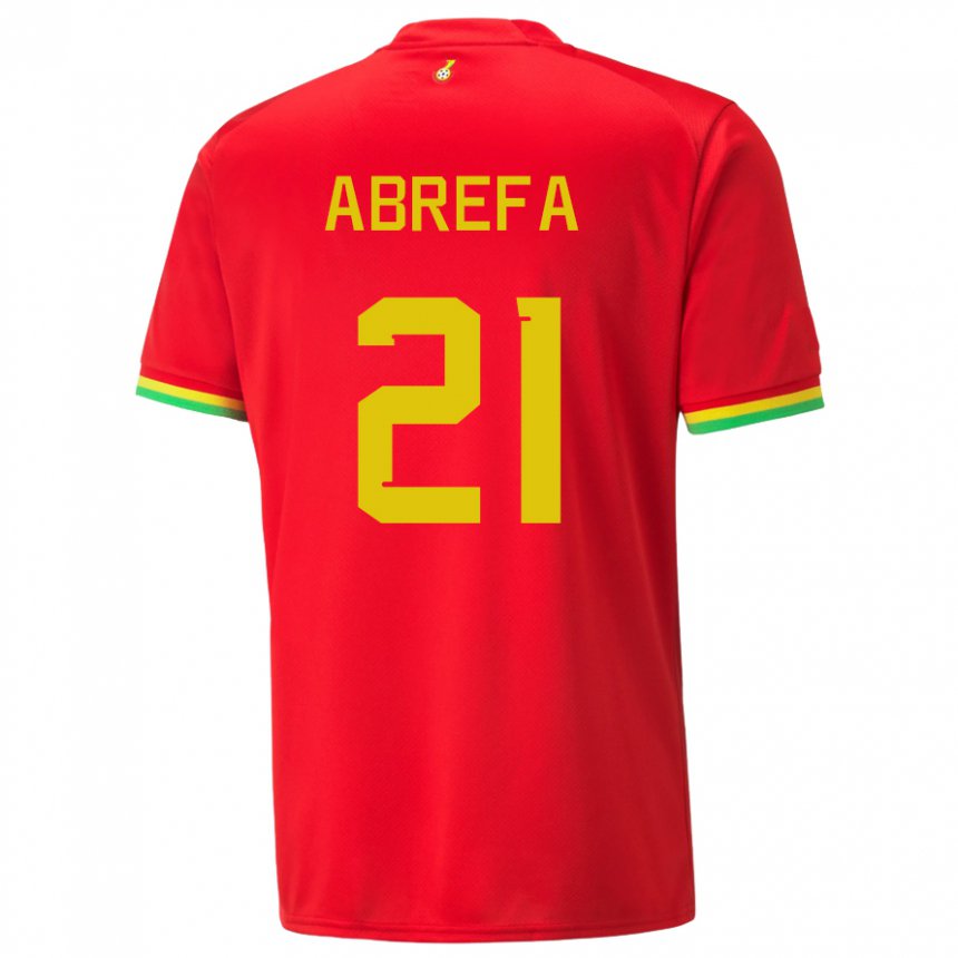 Homme Maillot Ghana Kelvin Abrefa #21 Rouge Tenues Extérieur 22-24 T-shirt Belgique