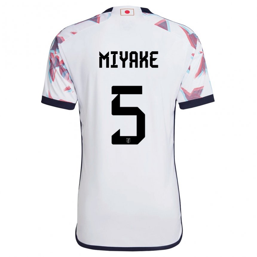 Homme Maillot Japon Shiori Miyake #5 Blanc Tenues Extérieur 22-24 T-shirt Belgique
