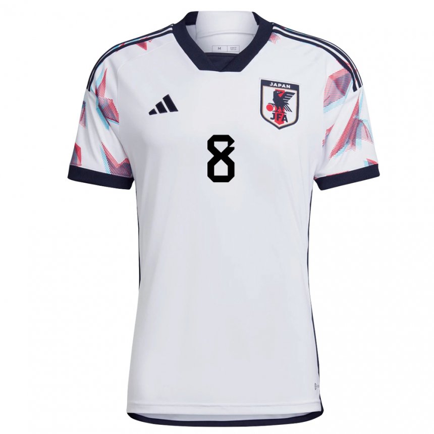 Herren Japanische Hikaru Naomoto #8 Weiß Auswärtstrikot Trikot 22-24 T-shirt Belgien