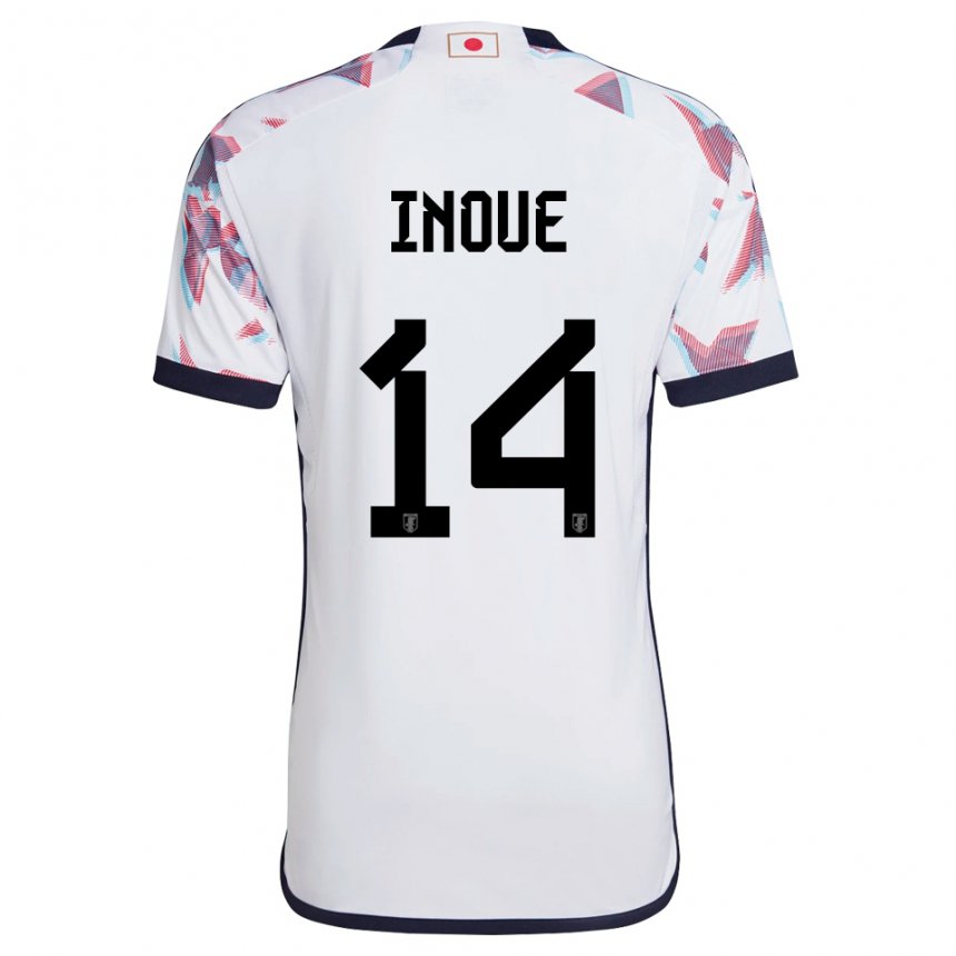 Homme Maillot Japon Ayaka Inoue #14 Blanc Tenues Extérieur 22-24 T-shirt Belgique