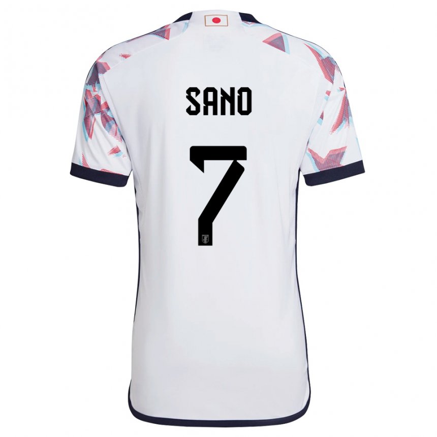 Homme Maillot Japon Kodai Sano #7 Blanc Tenues Extérieur 22-24 T-shirt Belgique