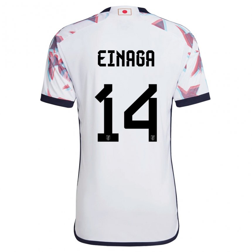 Homme Maillot Japon Takatora Einaga #14 Blanc Tenues Extérieur 22-24 T-shirt Belgique