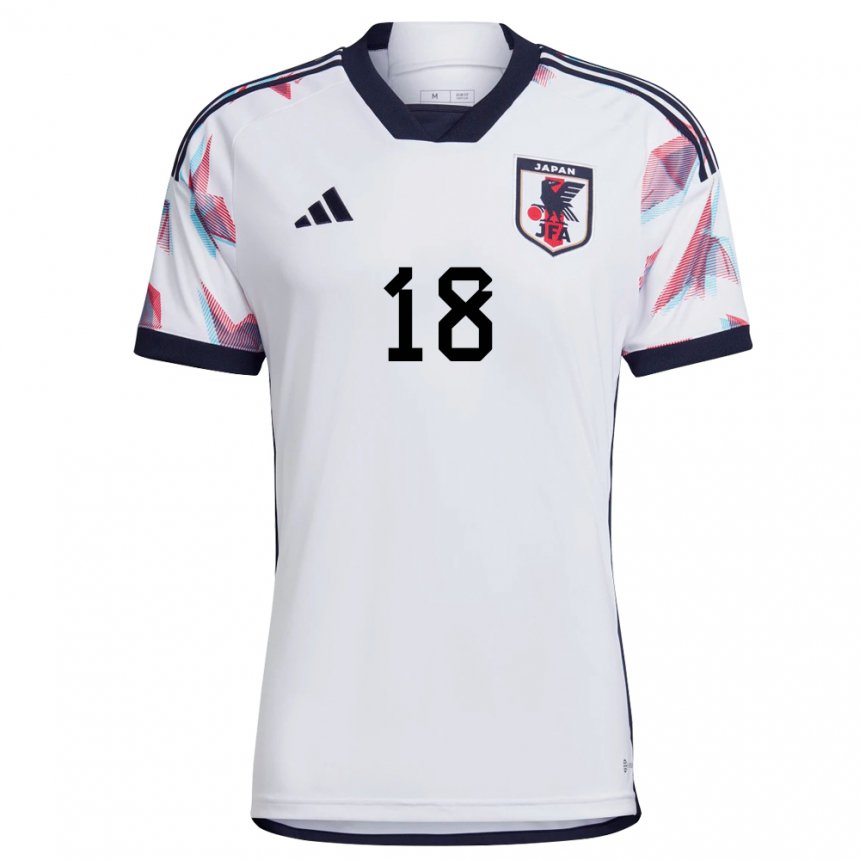 Herren Japanische Rikuto Kuwahara #18 Weiß Auswärtstrikot Trikot 22-24 T-shirt Belgien