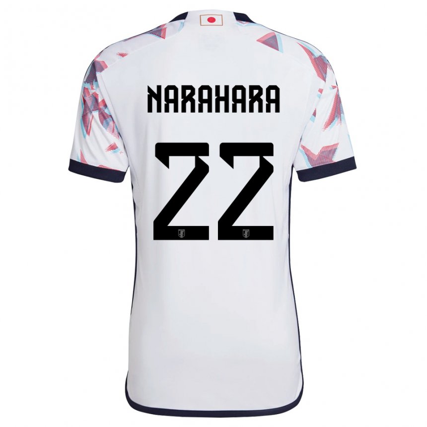 Herren Japanische Yoshiki Narahara #22 Weiß Auswärtstrikot Trikot 22-24 T-shirt Belgien