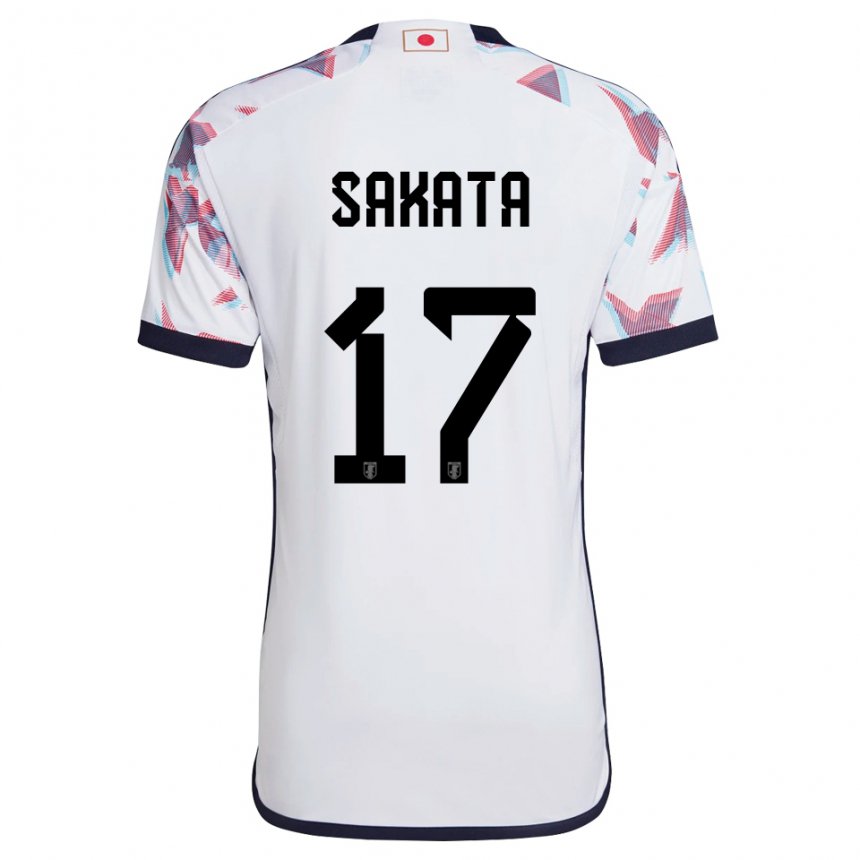 Homme Maillot Japon Reiya Sakata #17 Blanc Tenues Extérieur 22-24 T-shirt Belgique