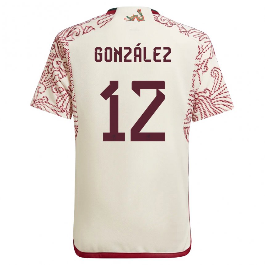 Herren Mexikanische Itzel Gonzalez #12 Wunder Weiß Rot Auswärtstrikot Trikot 22-24 T-shirt Belgien