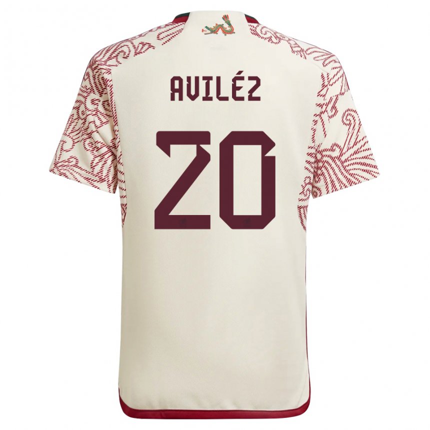 Herren Mexikanische Aylin Avilez #20 Wunder Weiß Rot Auswärtstrikot Trikot 22-24 T-shirt Belgien