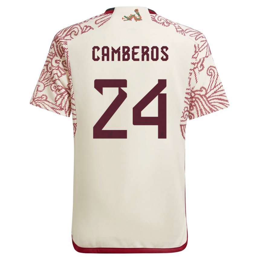 Herren Mexikanische Scarlett Camberos #24 Wunder Weiß Rot Auswärtstrikot Trikot 22-24 T-shirt Belgien